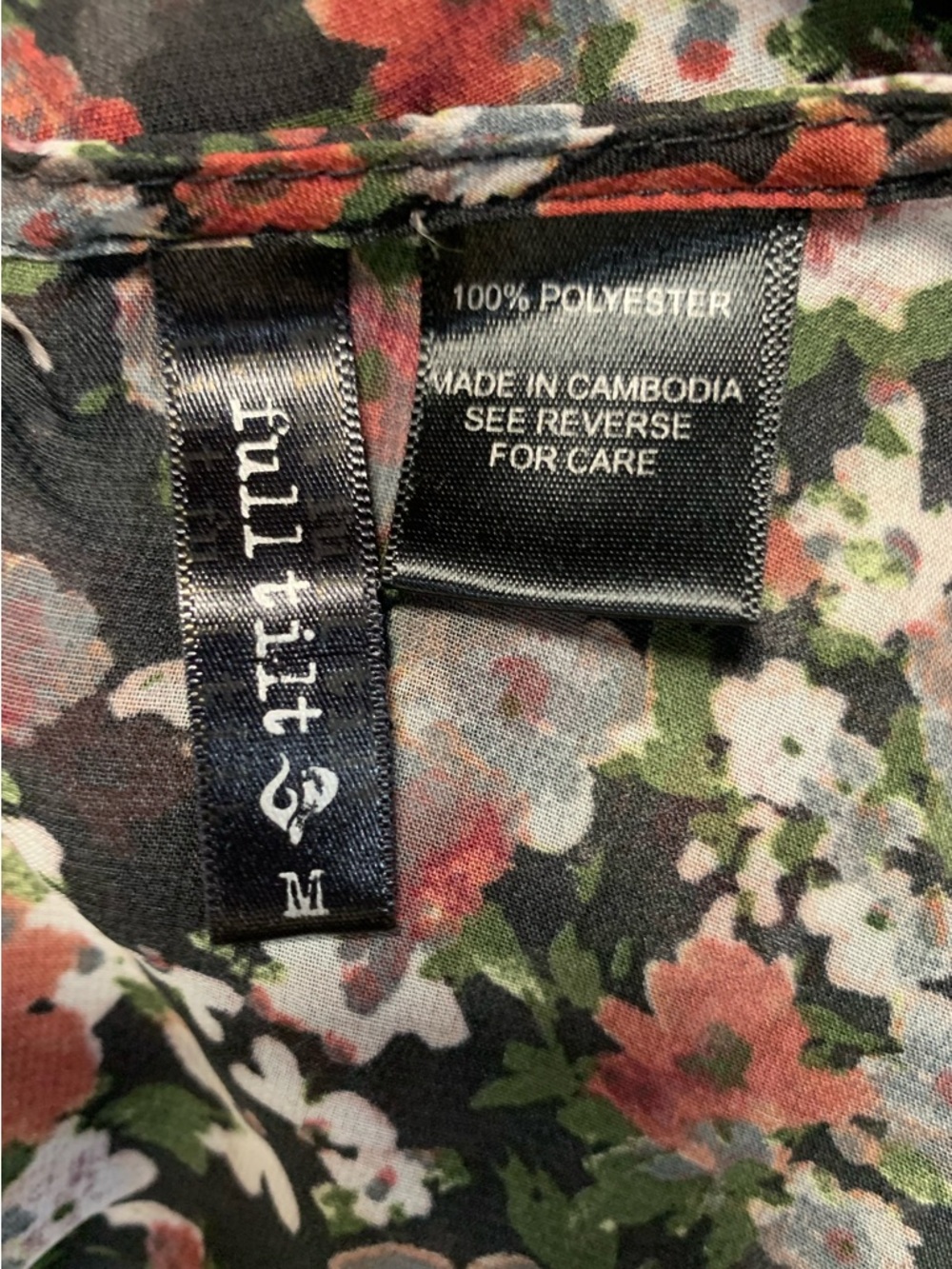Full Tilt Floral Sheer Hi-Low Boho Style Top/Blouse Back Opening/Cutout Size M - Picture 3 of 13
